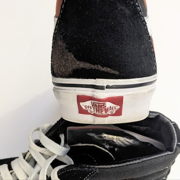 VANS ‘Off The Wall’ Sk8 Hi Custom Aurora Design Black Suede Sneakers - Picture 10 of 10